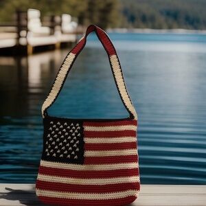 Patriotic Crochet Shoulder Bag